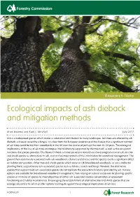 Ecological Impacts of Ash Dieback and Mitigation Methods