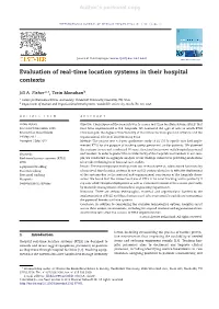 Evaluation of Real-Time Location Systems in Their Hospital Contexts