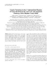 Genetic Variations in the 3'-Untranslated Regions of Genes