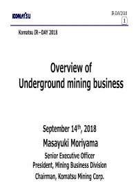 Overview of Underground Mining Business