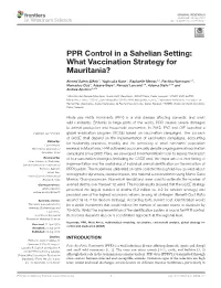 PPR Control in a Sahelian Setting: What Vaccination Strategy for Mauritania?
