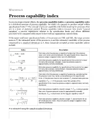 Process Capability Index