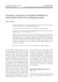 Taxonomy, Host Spectrum and Global Distribution of Anthracoidea Siderostictae (Ustilaginomycetes)