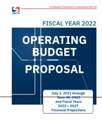 Fiscal Year 2022 Operating Budget Proposal
