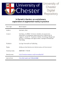 In Darwin's Garden: an Evolutionary Exploration of Augmented Reality In