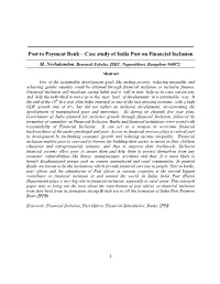 Post to Payment Bank – Case Study of India Post on Financial Inclusion