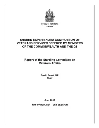 Shared Experiences: Comparison of Veterans Services Offered by Members of the Commonwealth and the G8