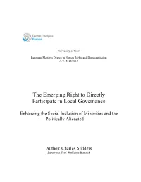 The Emerging Right to Directly Participate in Local Governance