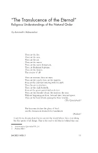 “The Translucence of the Eternal” Religious Understandings of the Natural Order by Kenneth Oldmeadow