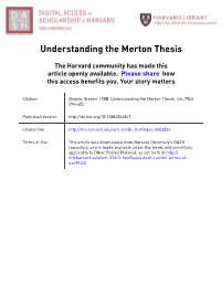 Understanding the Merton Thesis