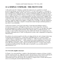14 a Simple Compiler - the Front End