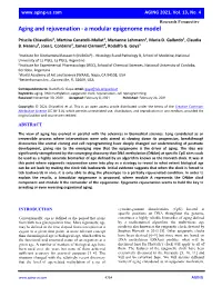Aging and Rejuvenation -A Modular Epigenome Model
