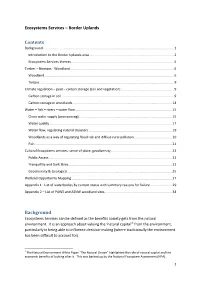 Ecosystems Services – Border Uplands Contents Background