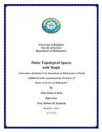 Finite Topological Spaces with Maple