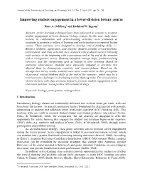 Improving Student Engagement in a Lower-Division Botany Course