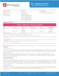 Pathogenic Variant Identified