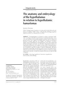 The Anatomy and Embryology of the Hypothalamus in Relation to Hypothalamic Hamartomas