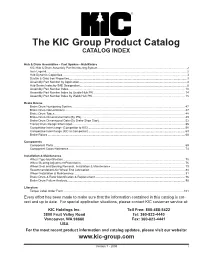 The KIC Group Product Catalog CATALOG INDEX