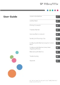 User Guide Guide to the Machine