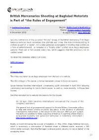 British Mercenaries Shooting at Baghdad Motorists Is Part of “The Rules of Engagement”