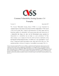 Common Vulnerability Scoring System V3.0 Examples