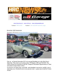 December 2020 Newsletter Download a PDF Version At