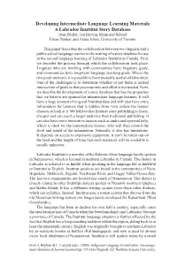 Developing Intermediate Language Learning Materials a Labrador Inuttitut Story Database