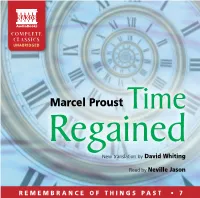 Marcel Proust Time Regained New Translation by David Whiting