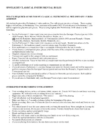 Spotlight Classical Instrumental Rules