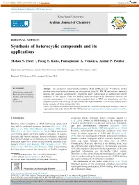 Synthesis of Heterocyclic Compounds and Its Applications