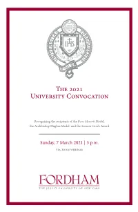 The 2021 University Convocation