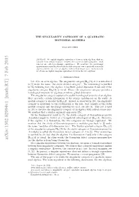 The Singularity Category of a Quadratic Monomial Algebra