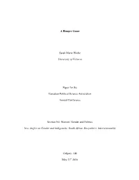 A Hunger Game Sarah Marie Wiebe University of Victoria Paper for The