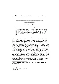 Bibliometrics and Internet: Some Observations and Expectations*