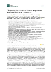 Deciphering the Genetics of Primary Angioedema with Normal Levels of C1 Inhibitor