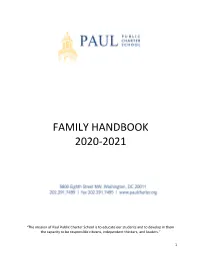 Family Handbook 2020-2021