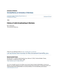 History of Radio Broadcasting in Montana