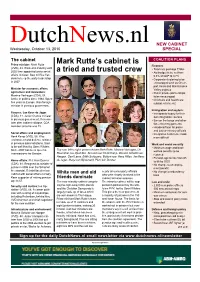 Mark Rutte's Cabinet Is a Tried and Trusted Crew a Dictionary Of