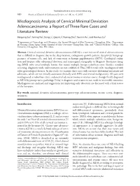 Misdiagnosis Analysis of Cervical Minimal Deviation Adenocarcinoma: a Report of Three Rare Cases and Literature Review