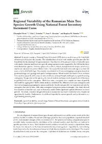 Regional Variability of the Romanian Main Tree Species Growth Using National Forest Inventory Increment Cores
