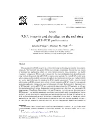 REVIEW: RNA Integrity and the Effect on the Real-Time Qrt-PCR Performance
