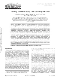 Screening Antioxidants Using LC-MS: Case Study with Cocoa