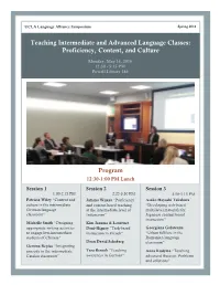 Teaching Intermediate and Advanced Language Classes: Proficiency, Content, and Culture