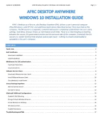 AFRC Desktop Anywhere Windows 10 Installation Guide Page | 1