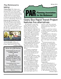 Geary Bus Rapid Transit Project Features Five Alternatives
