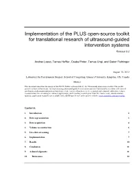 Implementation of the PLUS Open-Source Toolkit for Translational Research of Ultrasound-Guided Intervention Systems Release 0.2