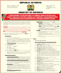 Kdf Recruitment 2021