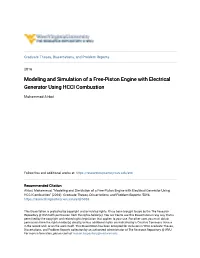 Modeling and Simulation of a Free-Piston Engine with Electrical Generator Using HCCI Combustion