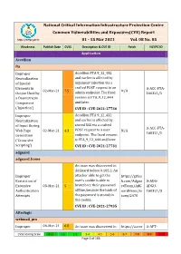 National Critical Information Infrastructure Protection Centre Common Vulnerabilities and Exposures(CVE) Report