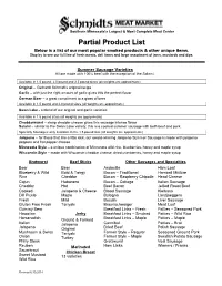 Partial Product List
